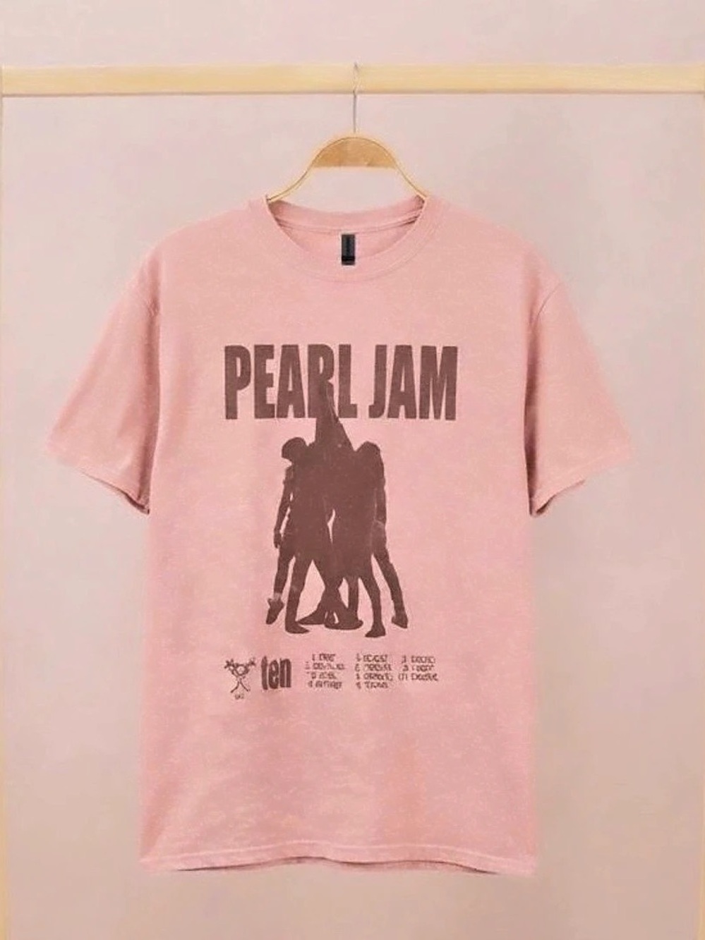 Pearl Jam Band Graphic T-Shirt Pink Unisex Music Tee